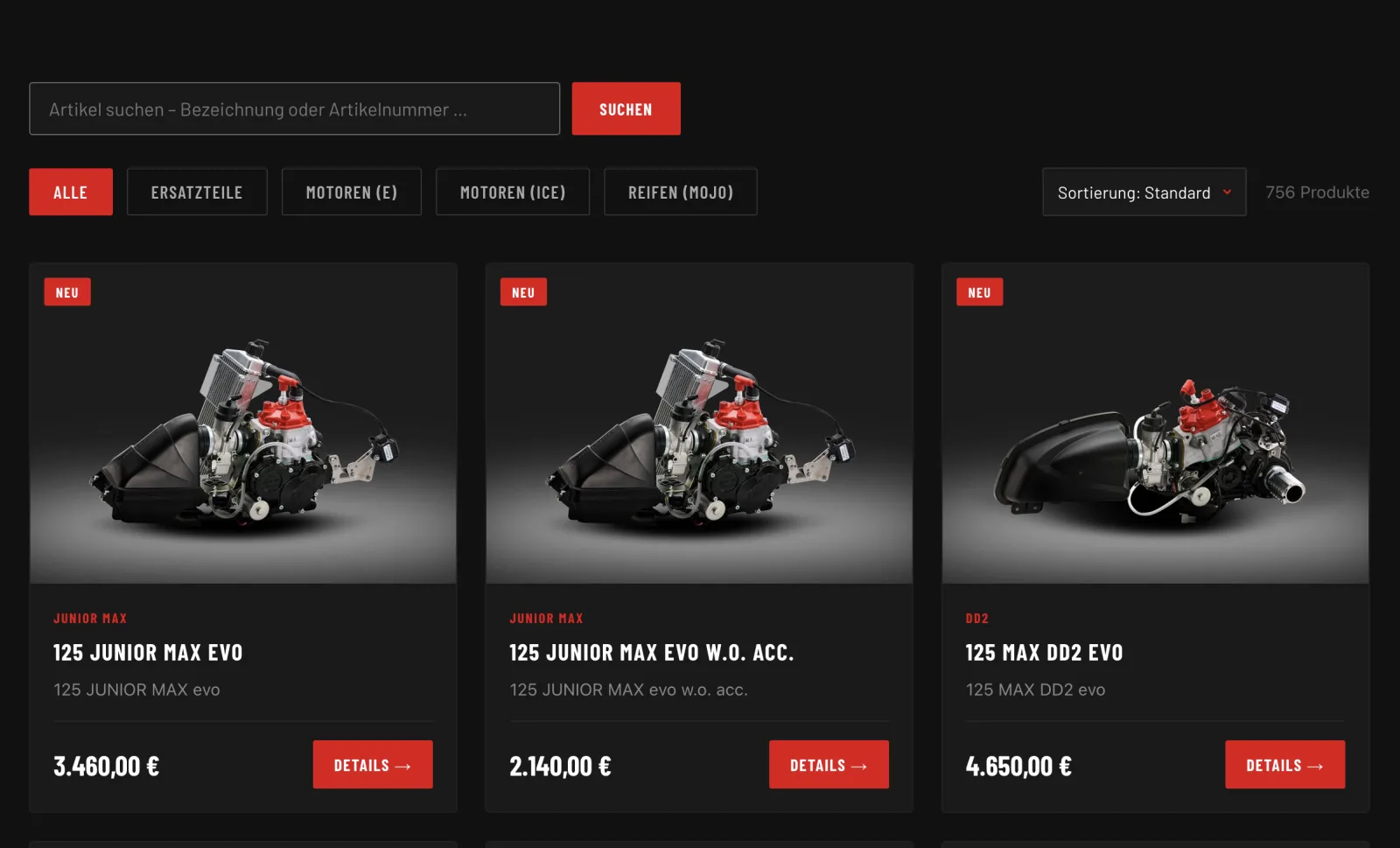 Online-Shop – Kartodrom (750+ Artikel)