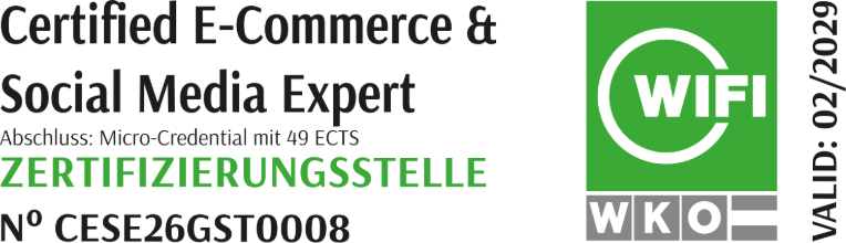 WIFI Zertifikat: Certified E-Commerce & Social Media Expert